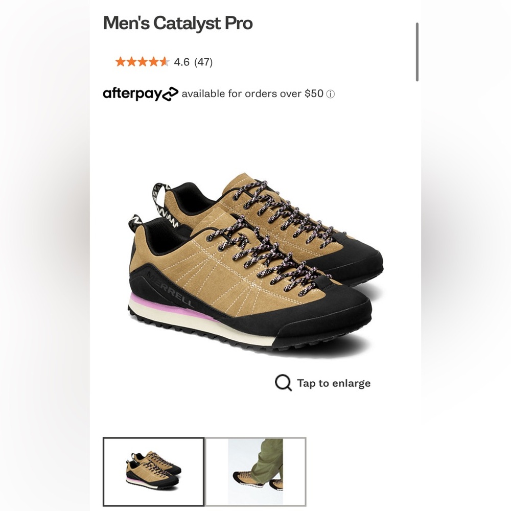 Merrel Men’s Catalyst Pro Outdoor Shoes Size 7 Vibram Soles